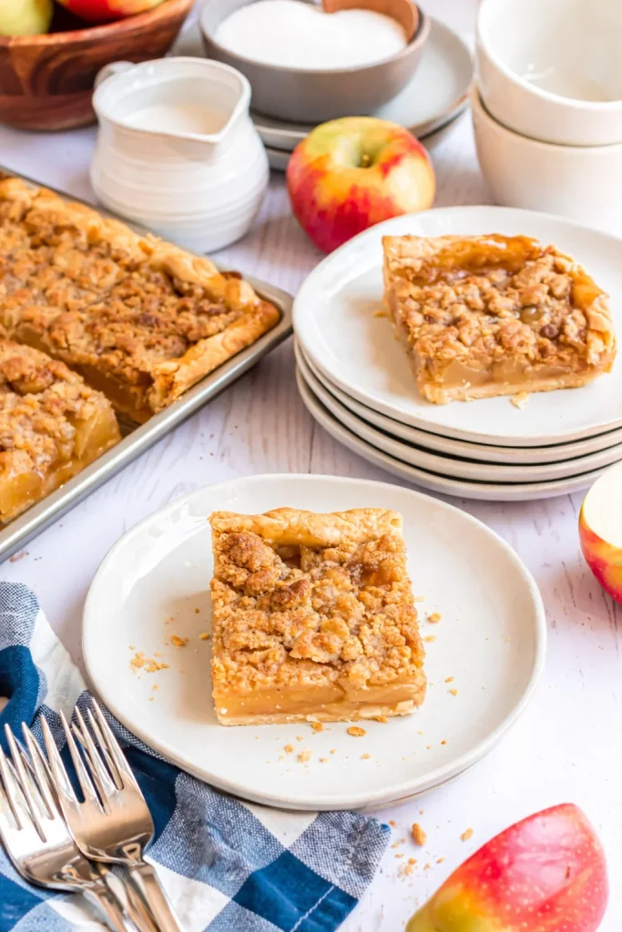 Delicious homemade Apple Slab Pie ready to serve