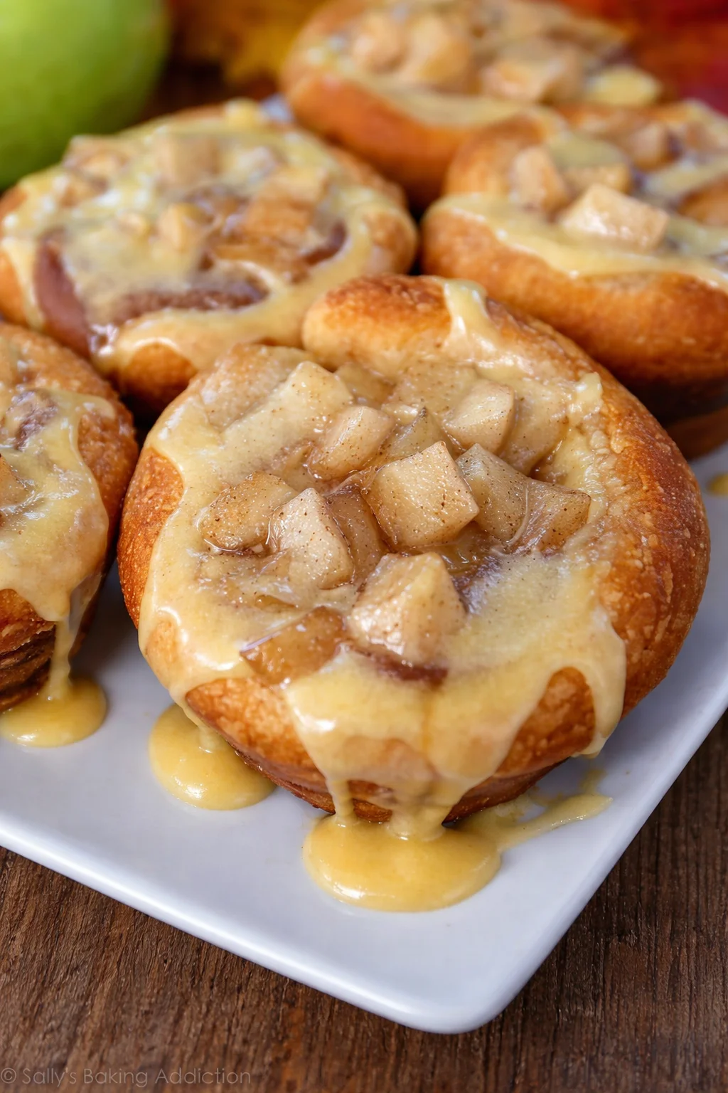 Delicious apple stuffed rolls with a hint of orange flavor, freshly baked and soft.