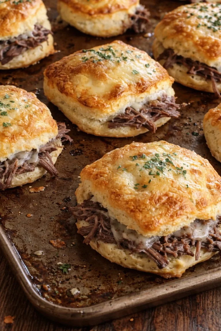 Delicious French dip biscuits served with au jus for dipping
