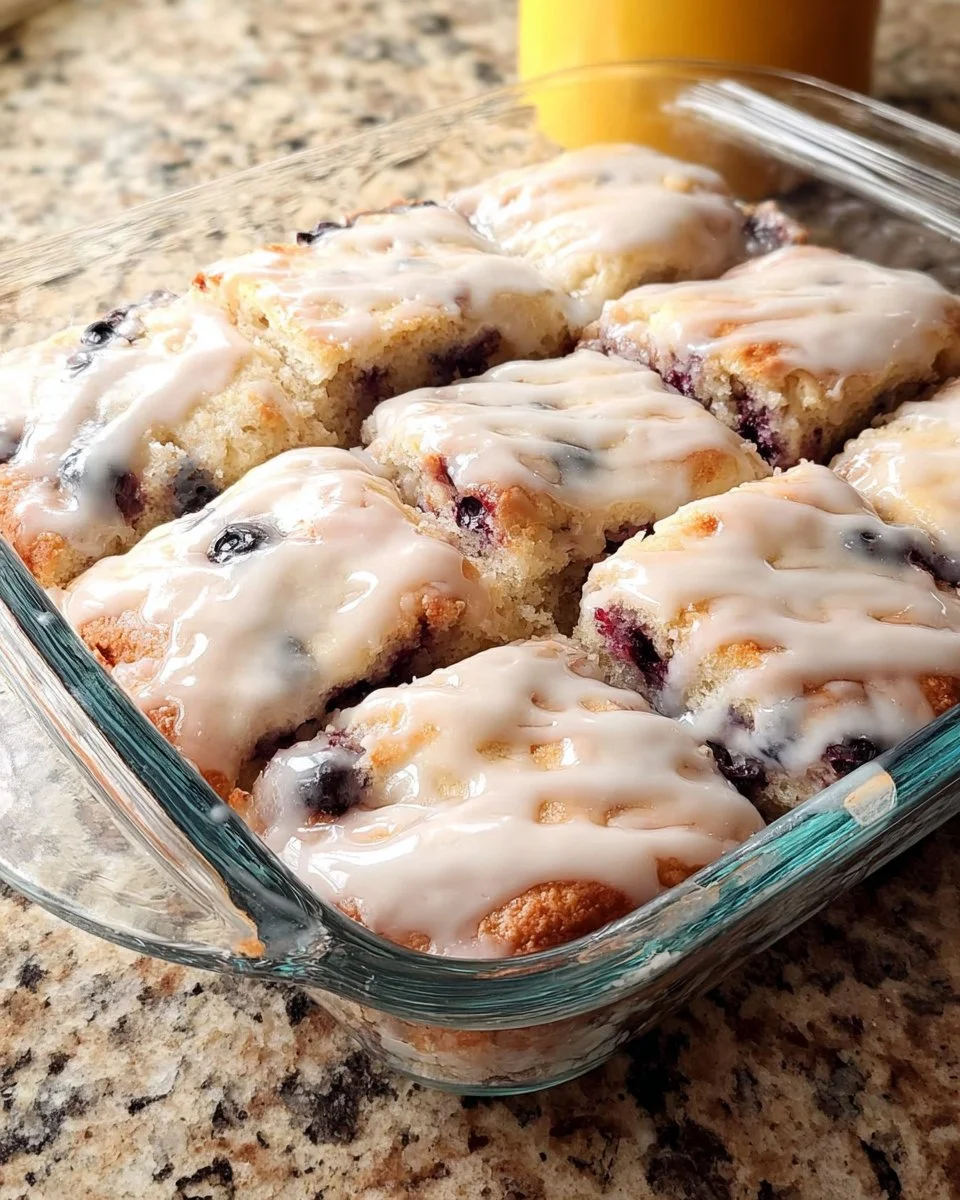 Blueberry Butter Swim Biscuits Delicious Blueberry Butter Swim Biscuits served on a rustic wooden table.