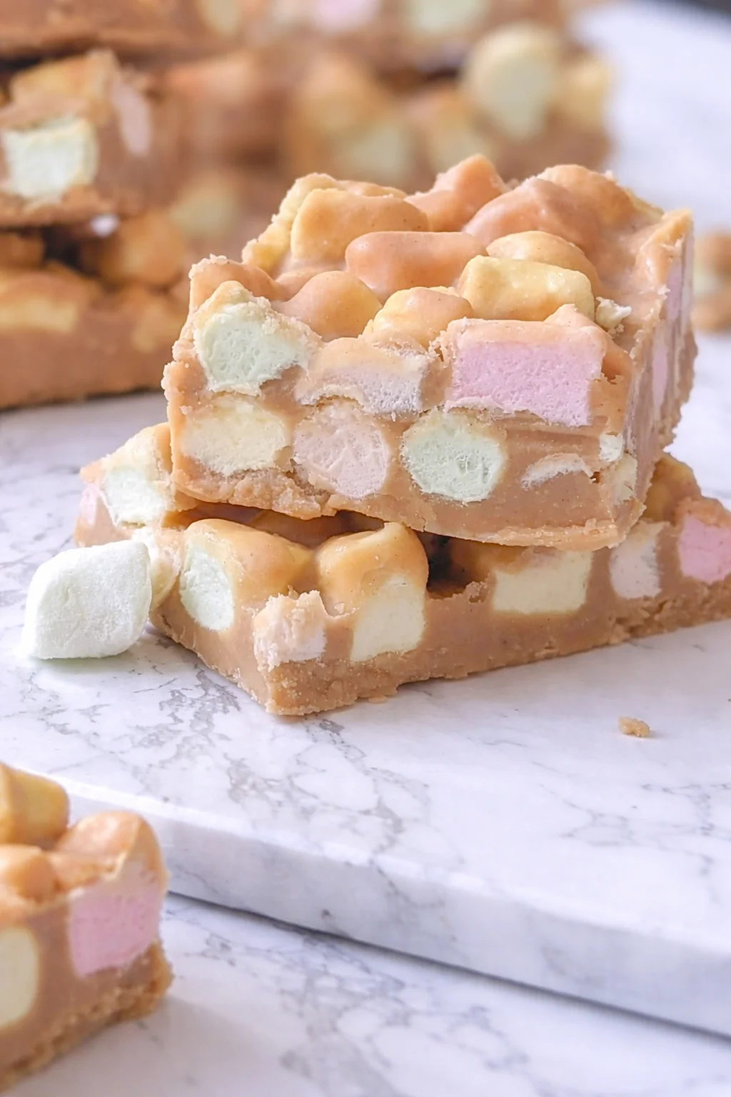 Delicious butterscotch confetti squares with colorful sprinkles