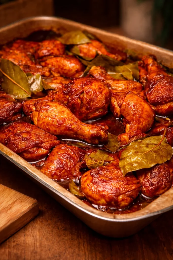 Delicious chicken barbecue on the grill with vibrant BBQ sauce