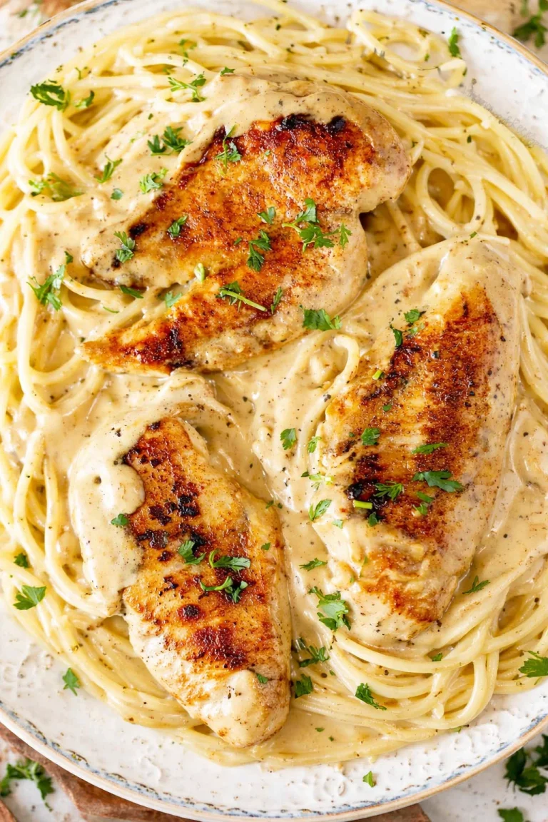 Delicious plate of Chicken Lazone served with creamy sauce and spices.