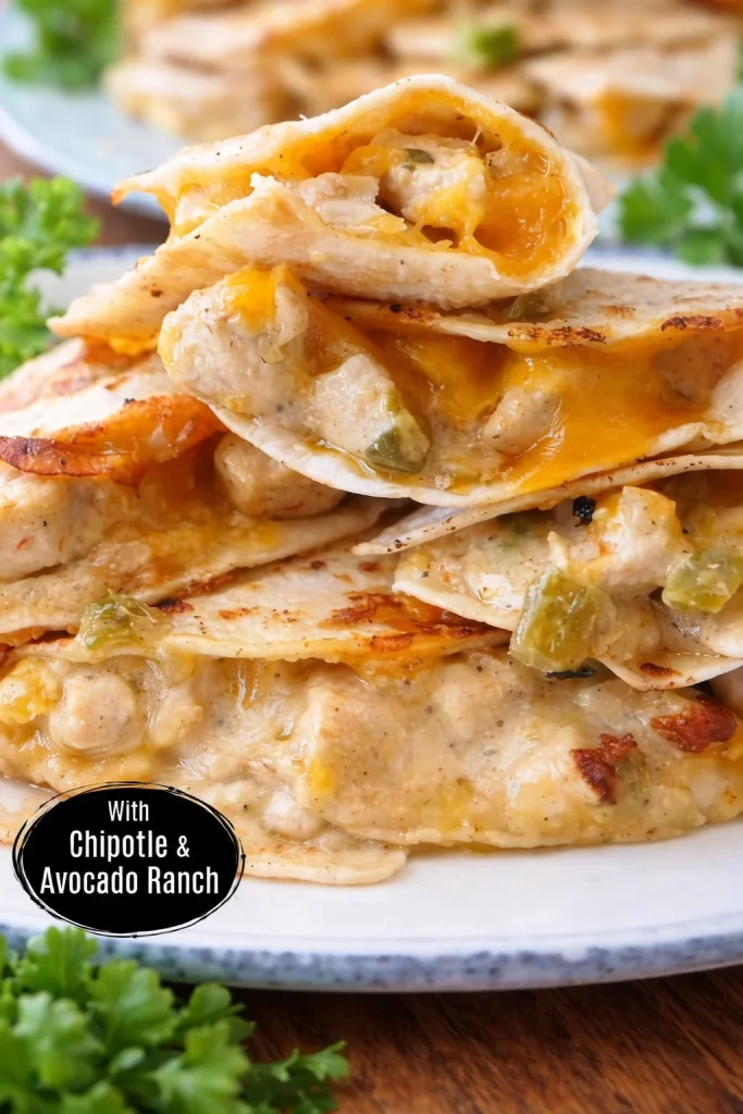 Chicken Quesadillas with Chipotle Ranch Chicken Quesadillas with Chipotle Ranch