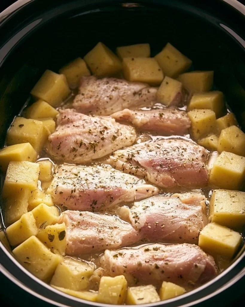Creamy Slow Cooker Chicken and Potatoes