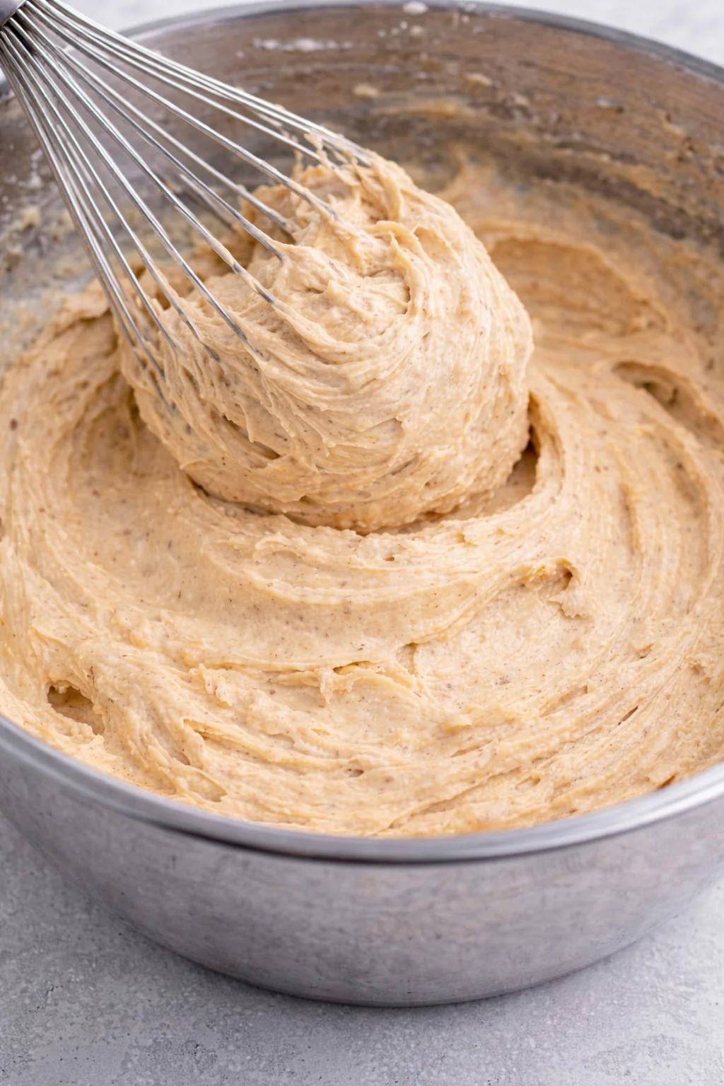 Delicious easy peanut butter frosting spread on cupcakes.
