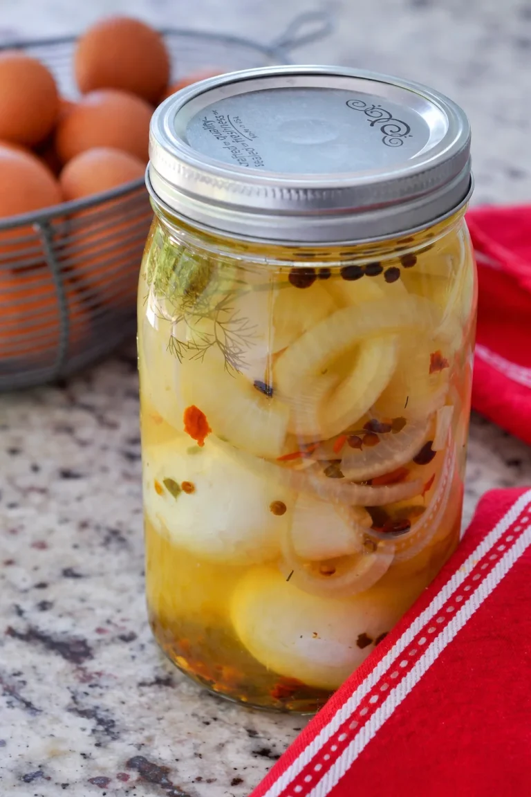 Homemade pickled eggs in a jar ready to impress friends and family