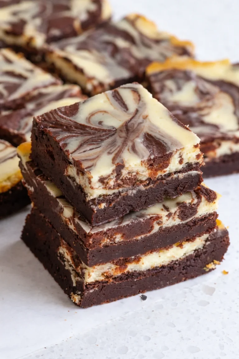Delicious cream cheese chocolate brownies ready to enjoy