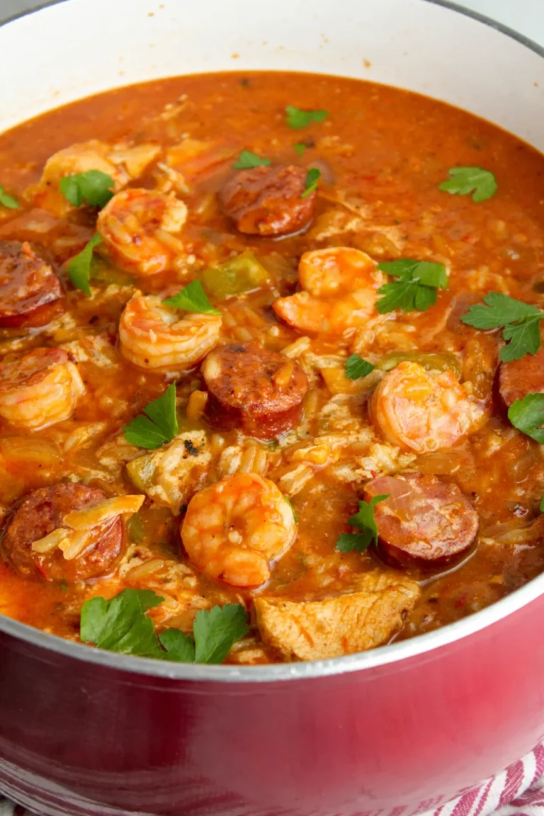 Jambalaya Soup Bowl of steaming Jambalaya Soup with rice, shrimp, and vegetables
