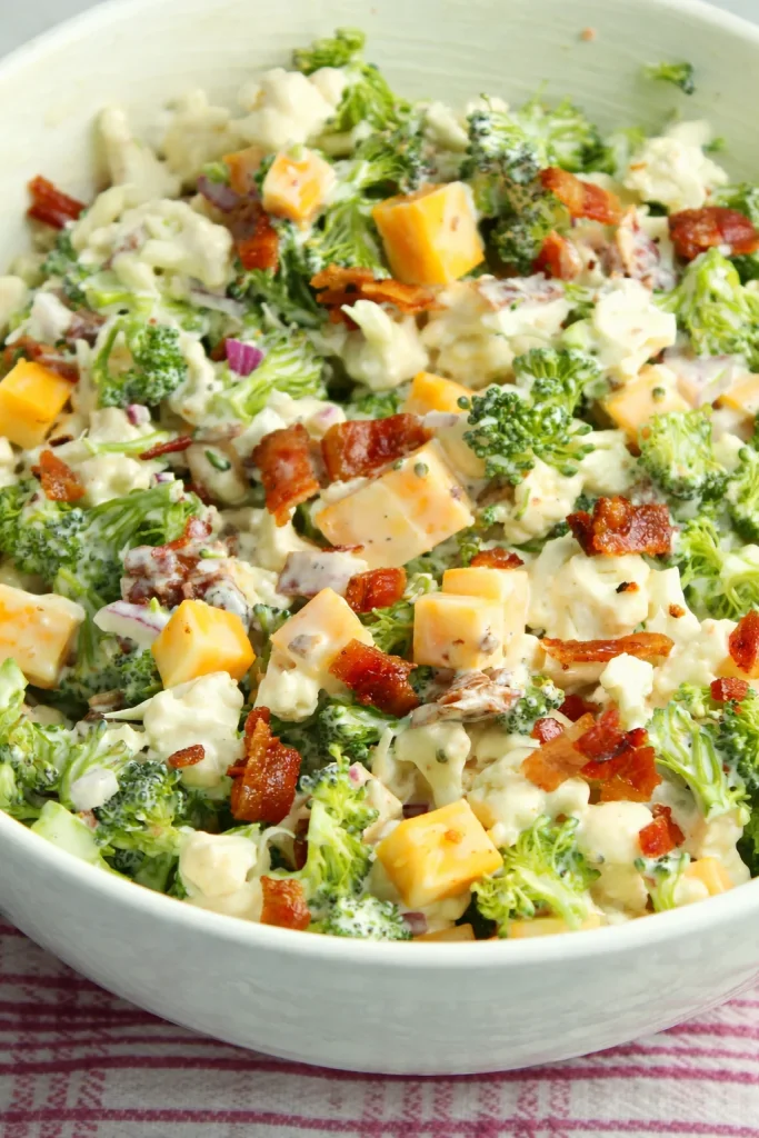 Loaded Broccoli Cauliflower Salad