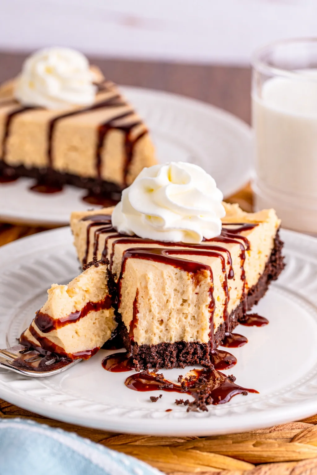 Delicious no-bake peanut butter pie served on a plate