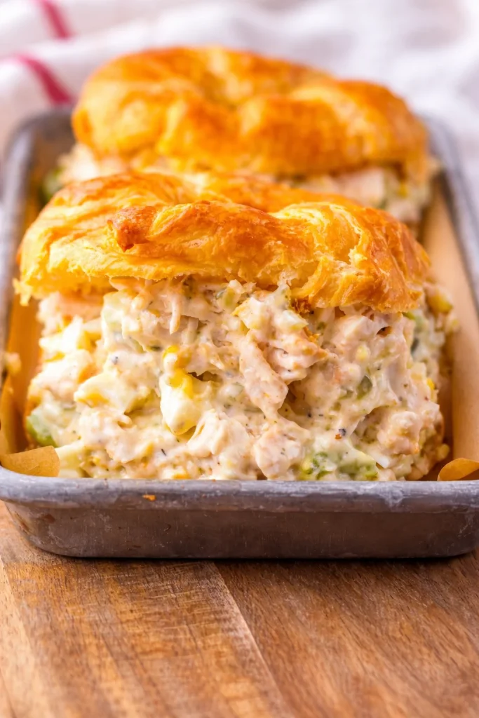 Bowl of Old-Fashioned Southern Chicken Salad with ingredients.