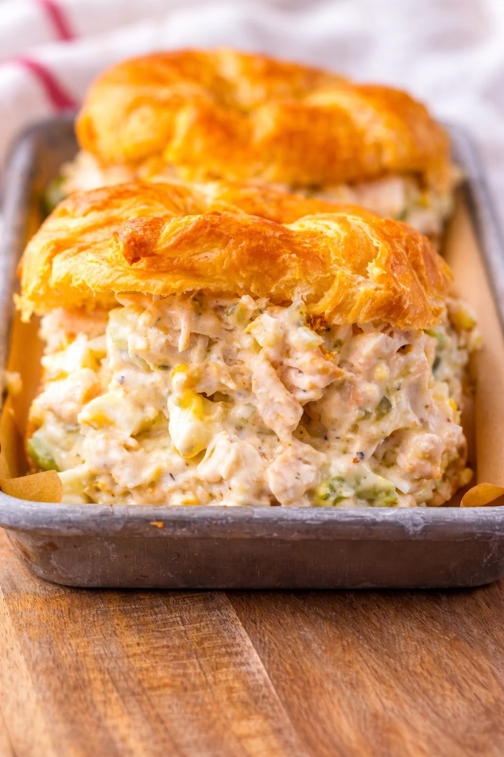 Bowl of Old-Fashioned Southern Chicken Salad with ingredients.