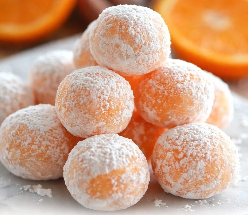 Delicious orange creamsicle truffles covered in chocolate