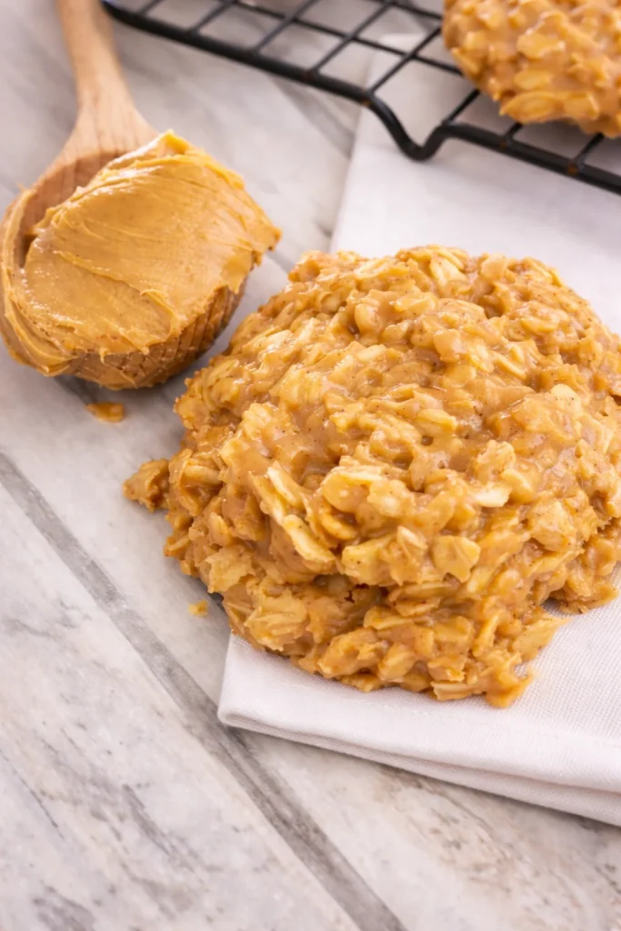 Delicious peanut butter no bake cookies on a plate
