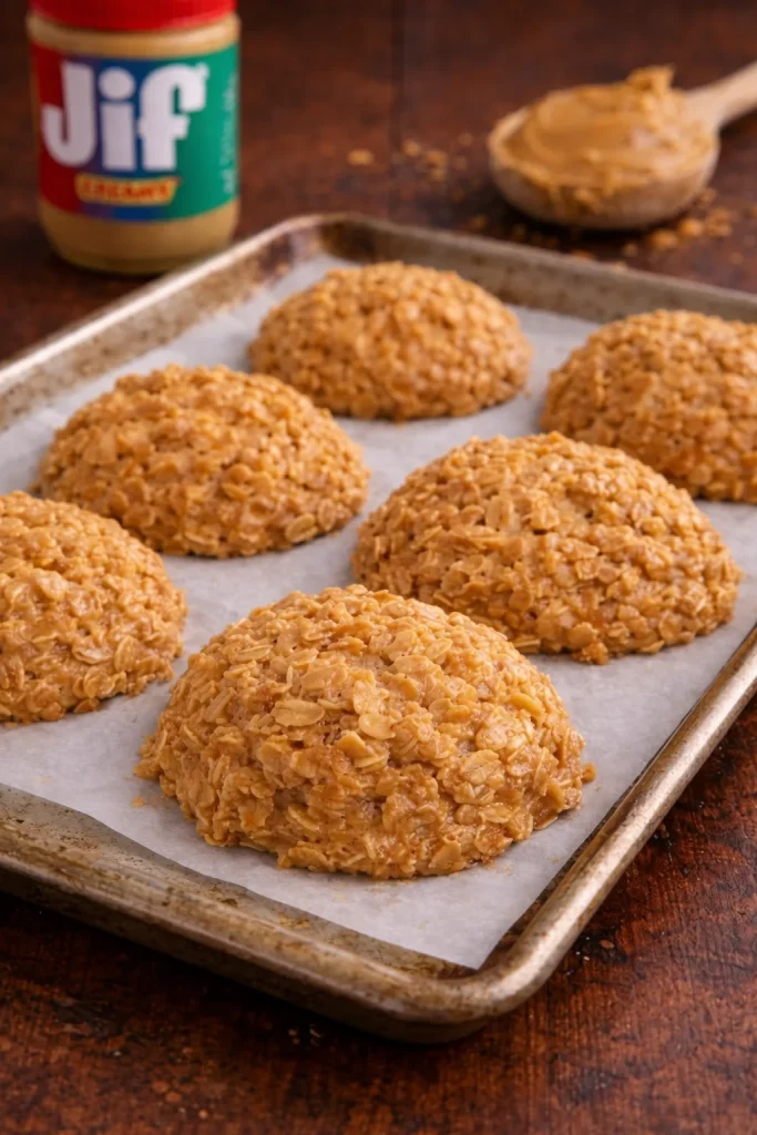 Delicious no bake peanut butter cookies on a plate