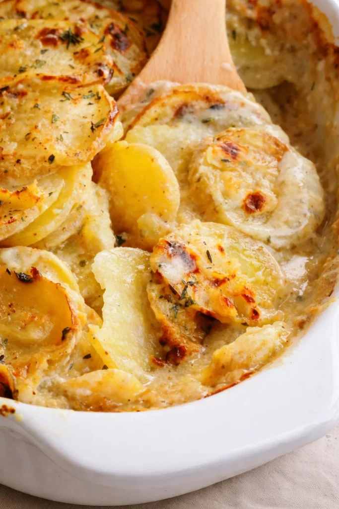 Creamy recipe dish served for family dinner