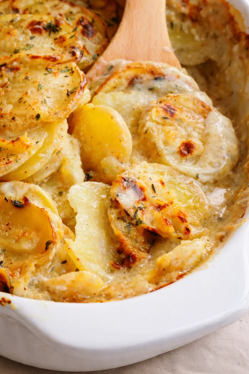 Creamy recipe dish served for family dinner