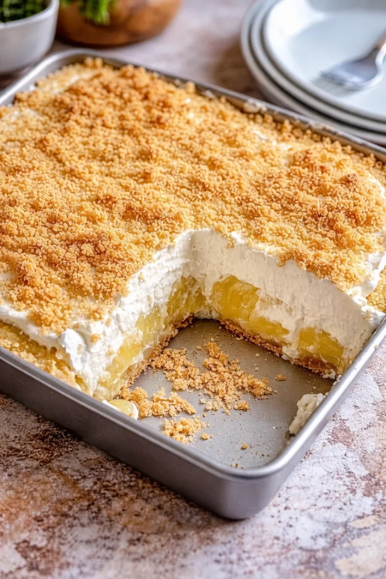 Pineapple Delight dessert with fresh pineapple and creamy texture