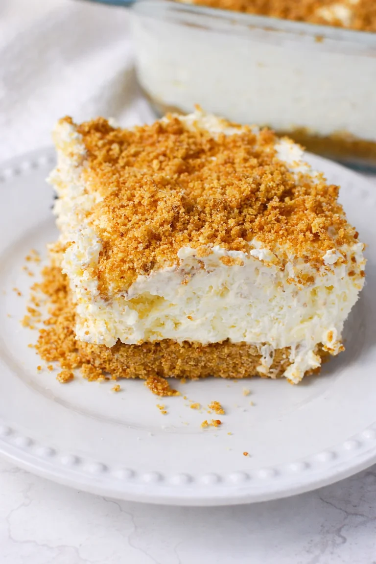 Delicious Pineapple Dream Dessert featuring layers of pineapple and cream.