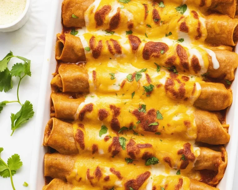 Delicious Beef Enchiladas with homemade red sauce and cheesy filling