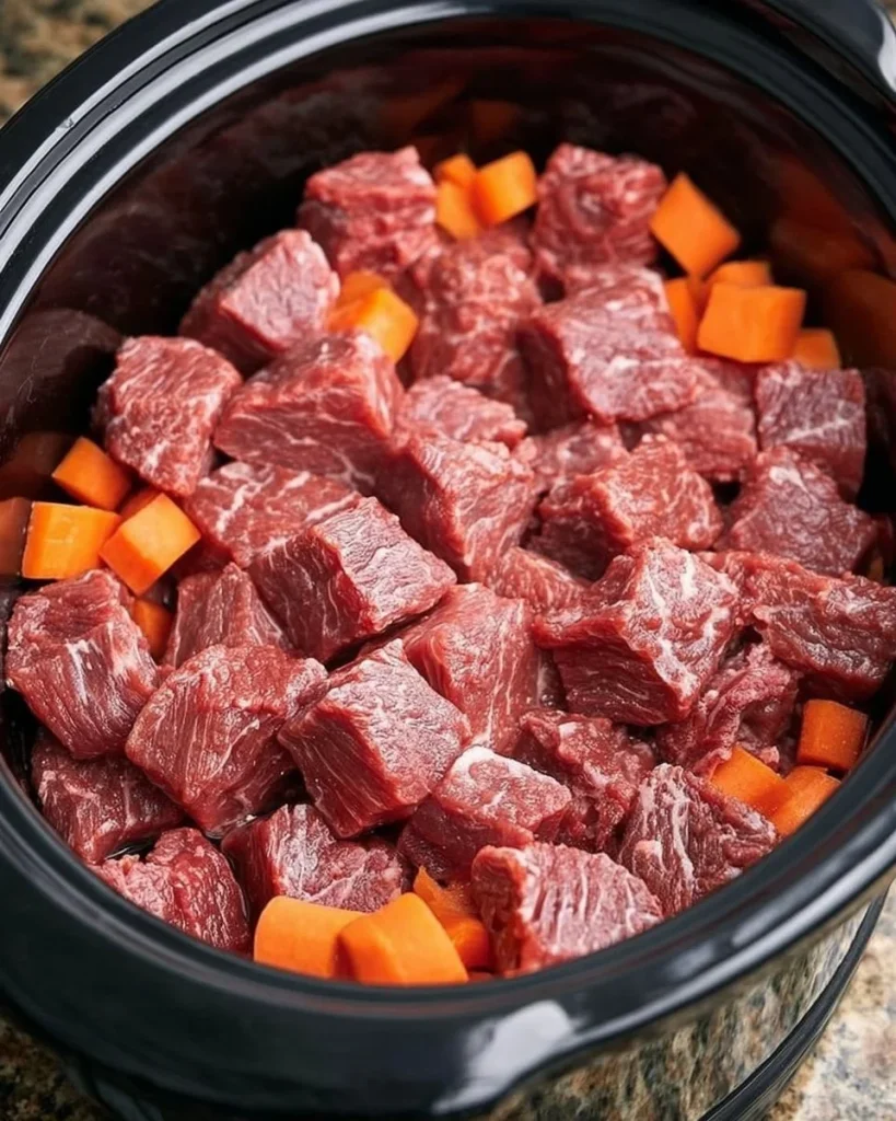 Simple Slow Cooker Beef and Carrot Stew