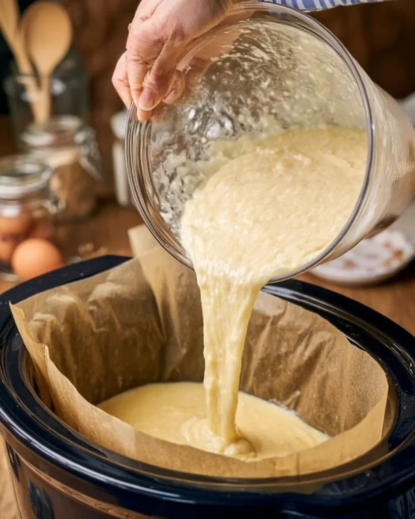 Moist and delicious slow cooker banana bread served on a wooden table.