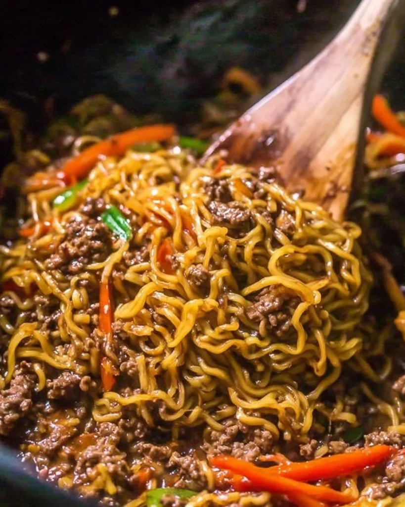Slow Cooker Beef Ramen Noodles