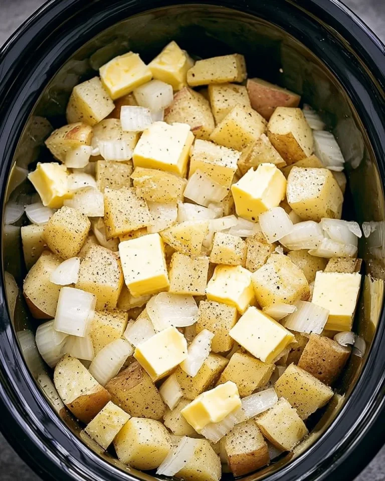 Slow Cooker Irish Potatoes served in a bowl with herbs