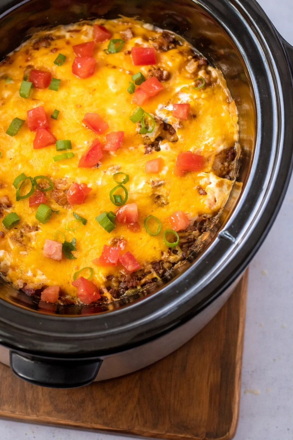 Delicious Slow Cooker John Wayne Casserole in a dish