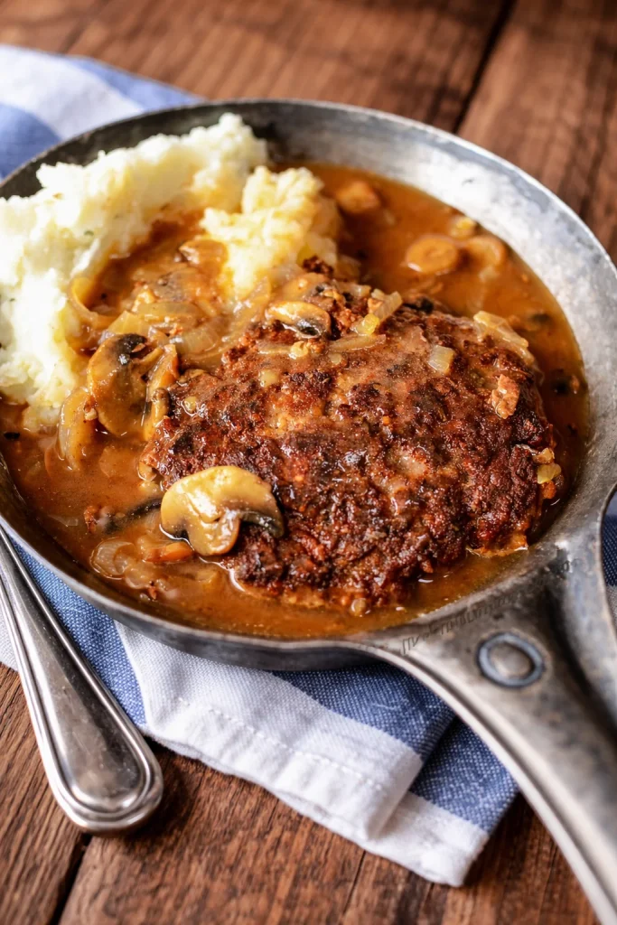 Southern Hamburger Steaks with Onion Mushroom Gravy