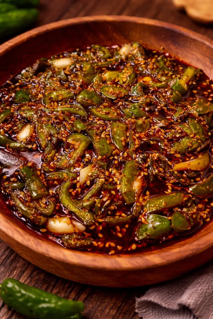 Soy sauce infused with charred chiles for a spicy flavor boost.