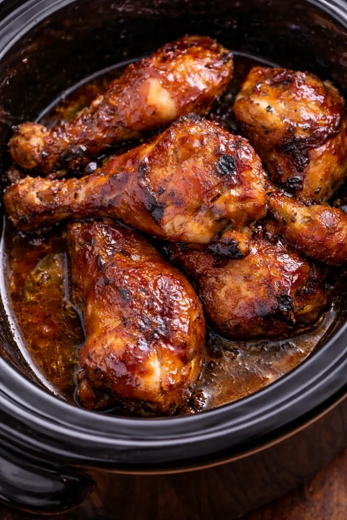 Delicious sticky sweet bacon glazed chicken served on a plate.