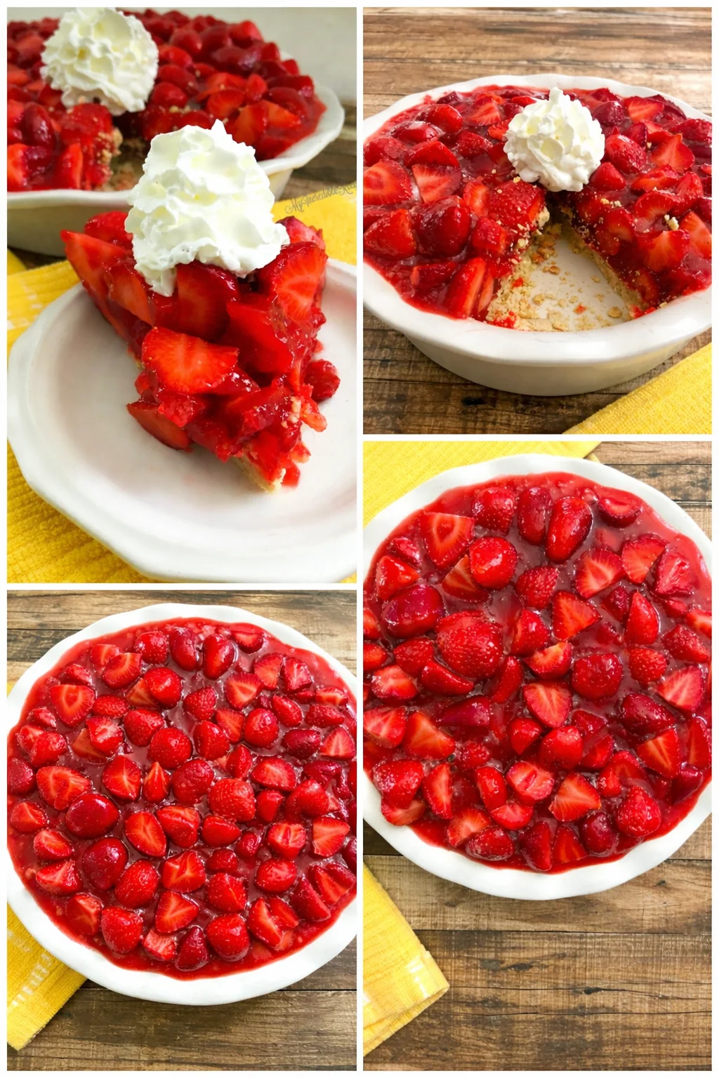Delicious homemade strawberry pie with fresh strawberries and flaky crust