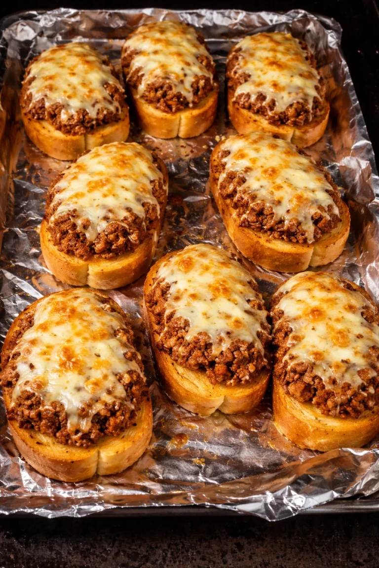 Delicious Texas Toast Sloppy with savory ingredients on a plate.