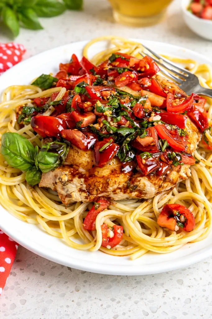 This Bruschetta Chicken combines Italian-seasoned pan-seared chicken topped with melted mozzarella, sun-ripened tomatoes, fresh garden basil, and sweet garlic, and is drizzled with a sweet, flavorful...