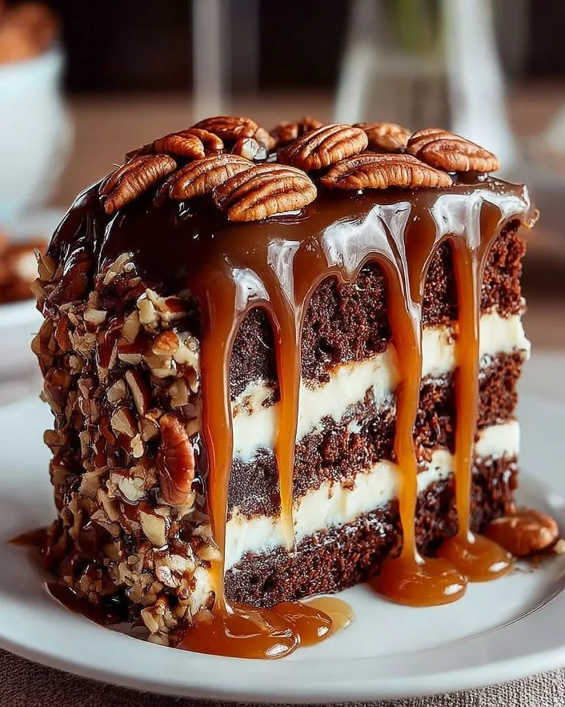 Chocolate Caramel Pecan Cake