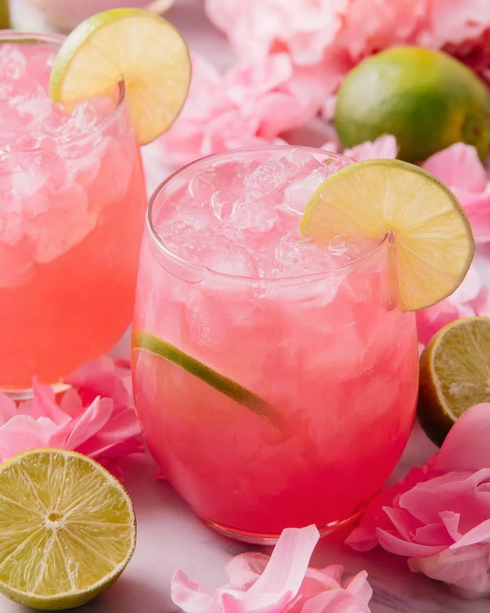 Colorful Cotton Candy Margarita cocktail served with a fun cotton candy garnish