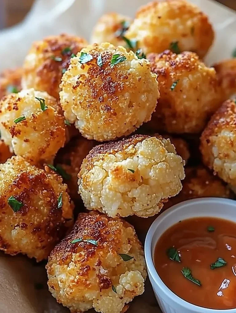 Crispy Air-Fried Cauliflower with Cheese and Garlic Crispy air-fried cauliflower with cheese and garlic on a plate