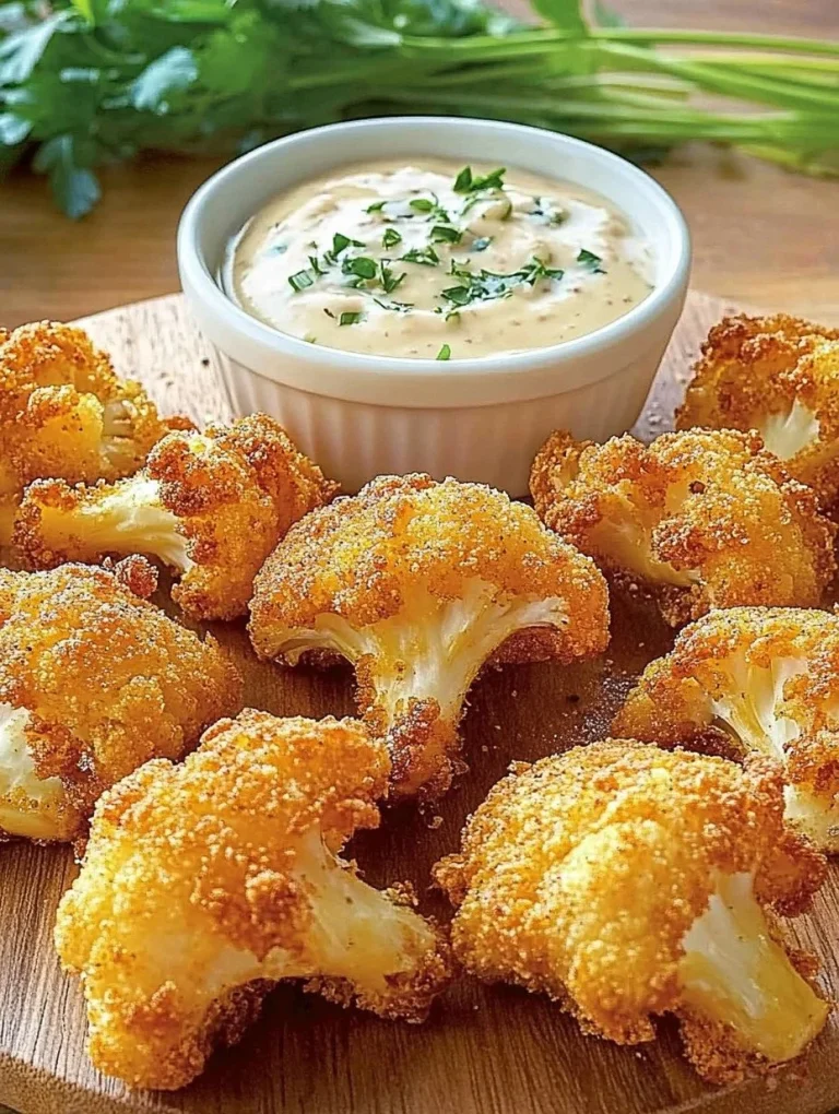 Crispy Air-Fried Cauliflower with Parmesan & Garlic Crispy air-fried cauliflower garnished with Parmesan and garlic