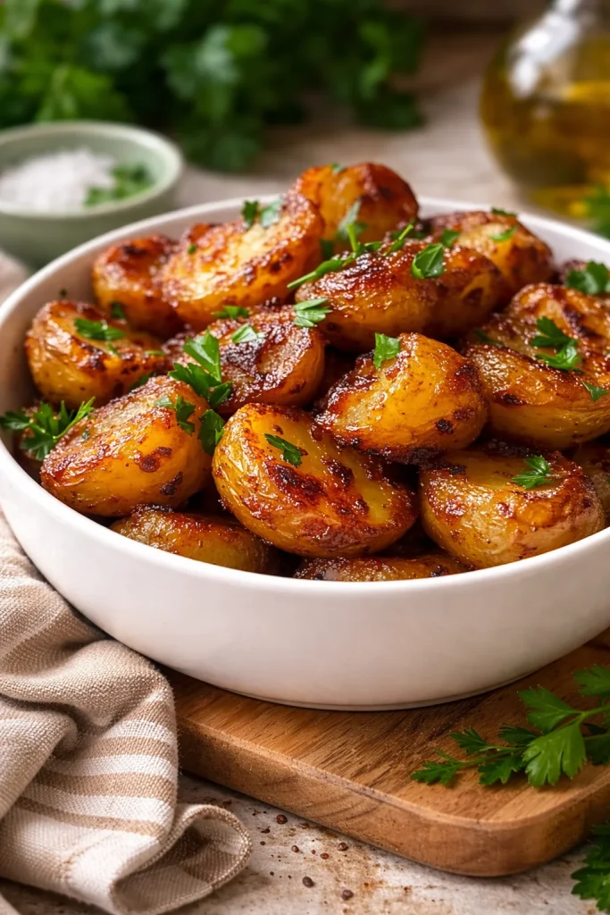 Crispy Garlic Butter Baby Potatoes