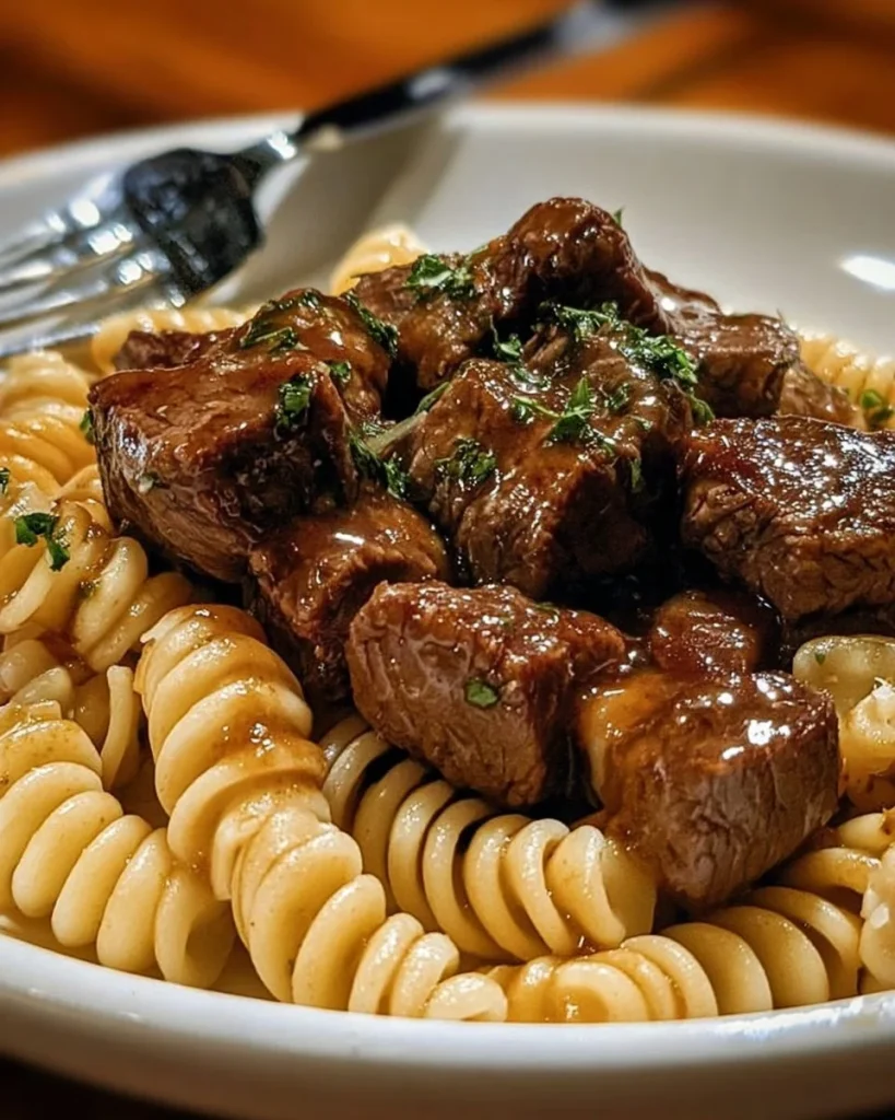 Garlic Butter Steak Bites with Creamy Parmesan Shell Pasta Garlic Butter Steak Bites with Creamy Parmesan Shell Pasta
