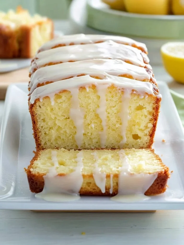 Delicious homemade Lemon Pound Cake with a zesty lemon glaze