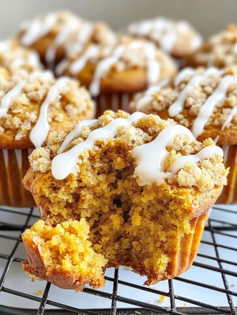 Freshly baked pumpkin muffins on a wooden table