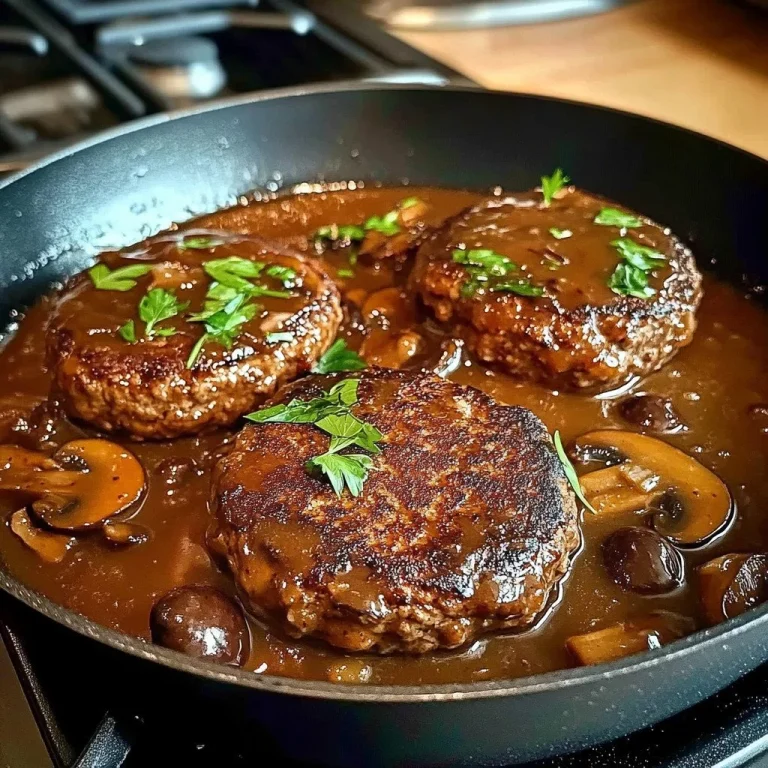 Delicious homemade Salisbury Steak served with gravy and sides