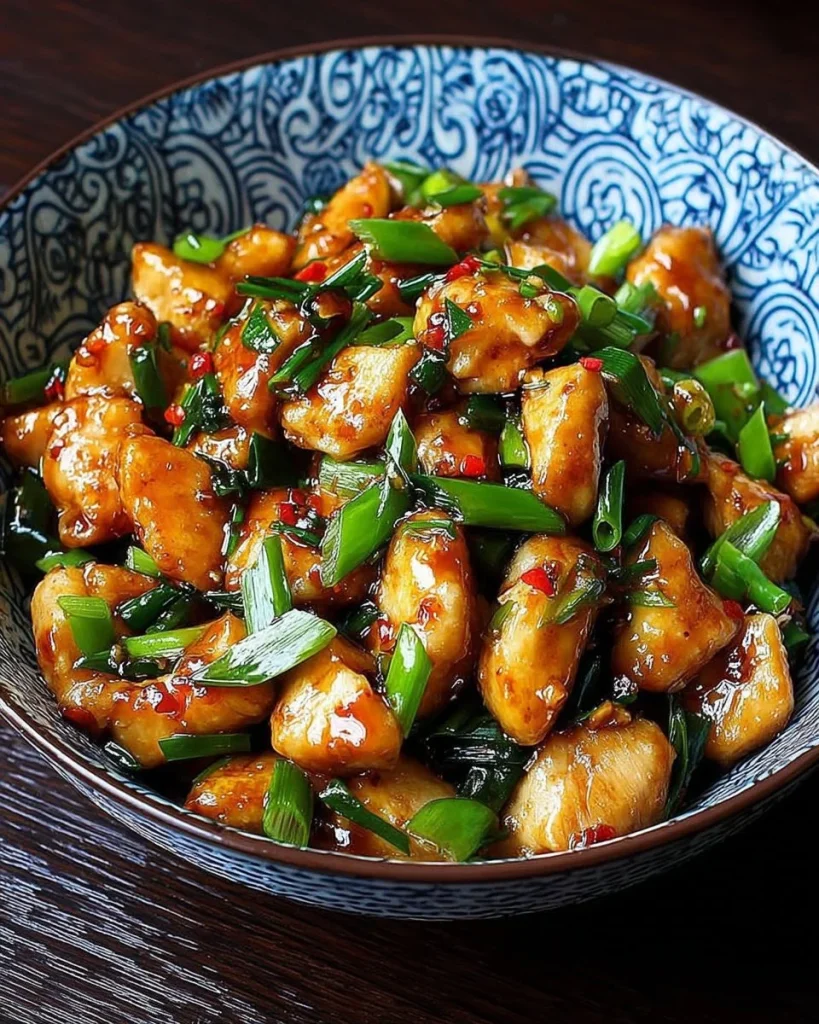 Scallion Chicken Stir-Fry with vibrant vegetables and tender chicken pieces