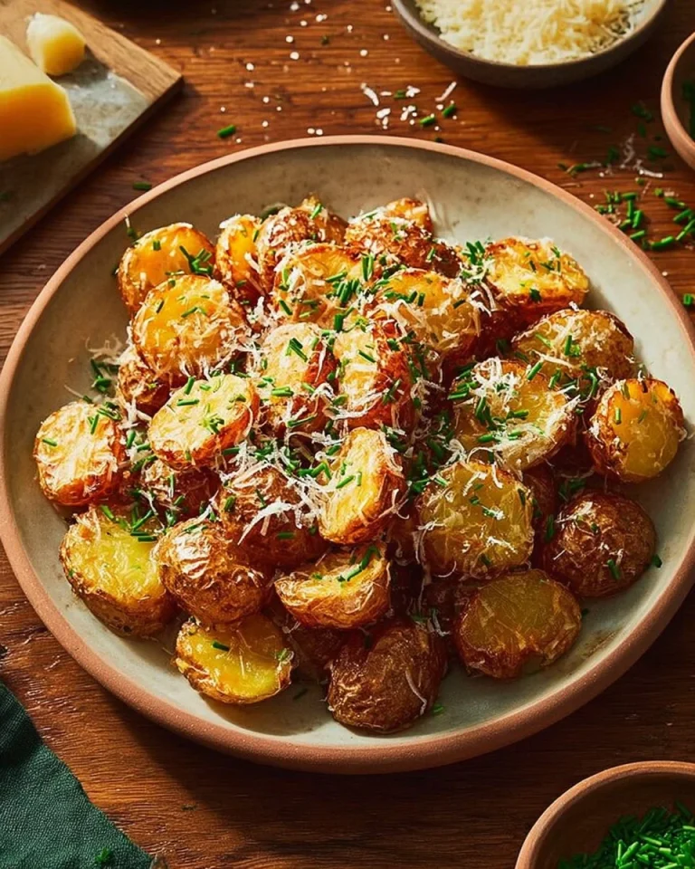 Crispy Air Fryer Parmesan Potatoes served in a bowl