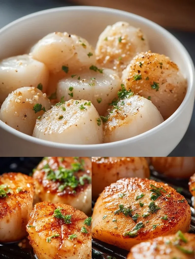 Air Fryer Scallops Delicious air fryer scallops served elegantly on a plate