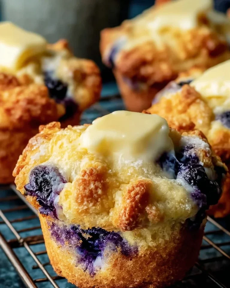 Amazing blueberry cream cheese muffins fresh out of the oven