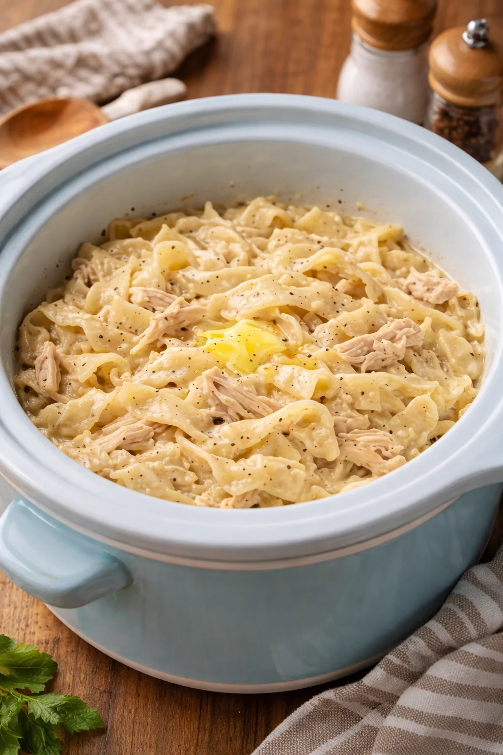 Best creamy noodles recipe Delicious creamy noodles served in a bowl with fresh herbs